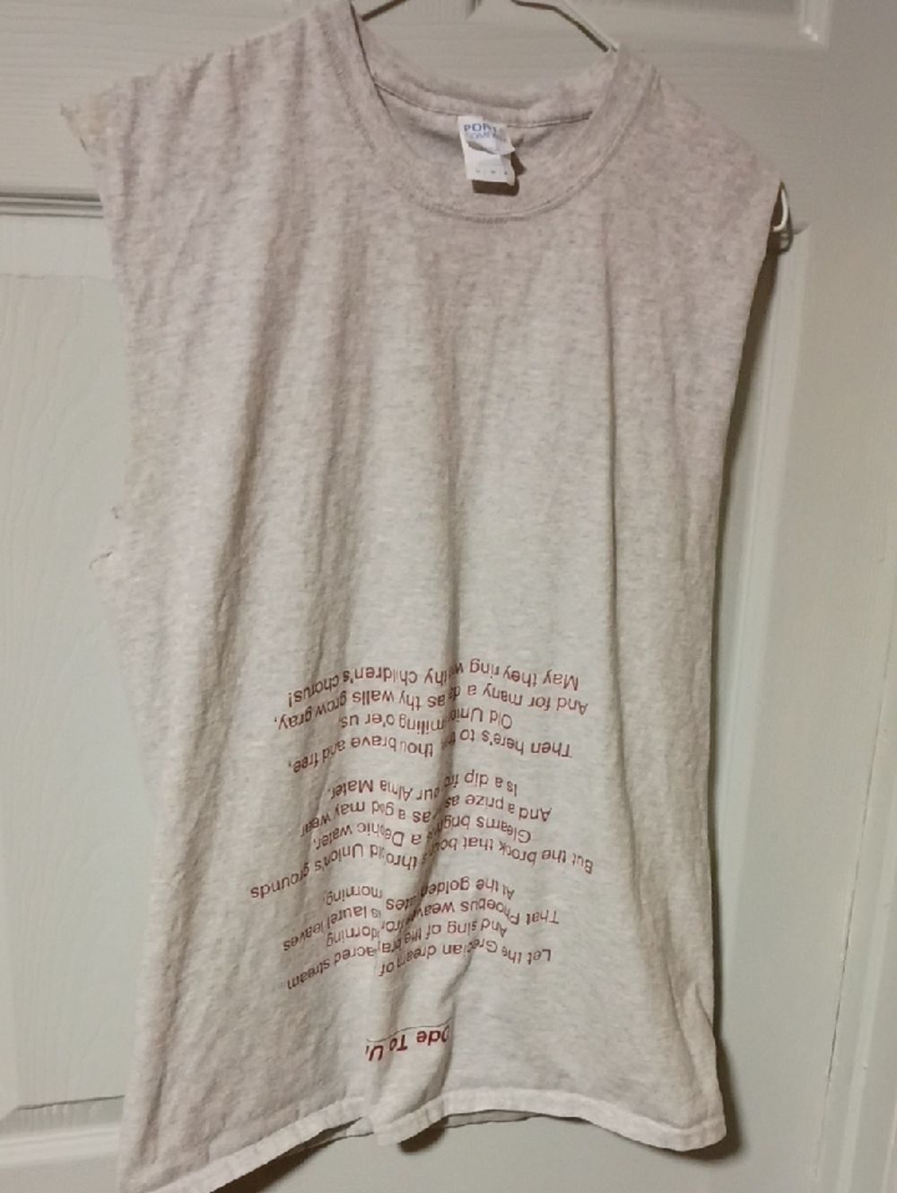 Port and Company Cream Sleeveless Graphic Men’s Shirt